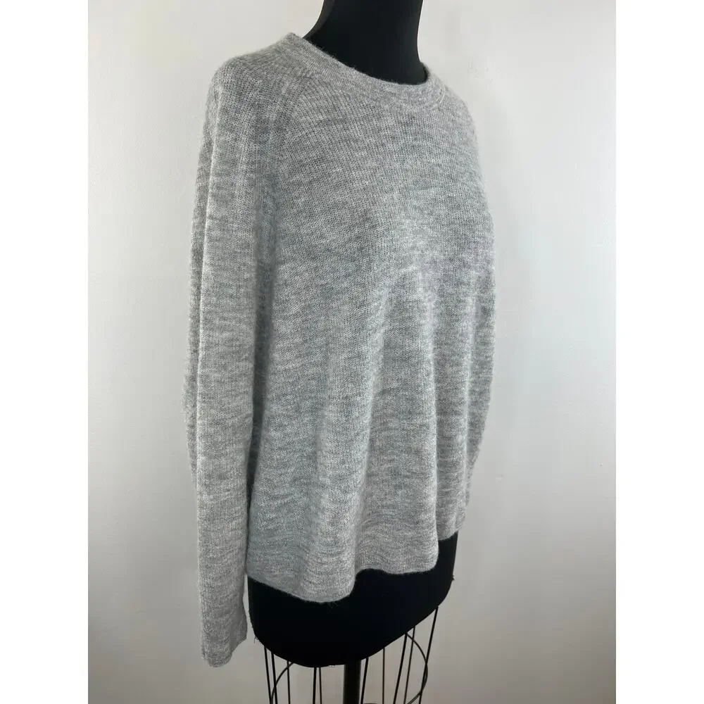 Madewell Gray Long Sleeve Crewneck Long Raglan Sleeve Pullover Sweater Size L